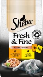 Sheba Fresh & Fine szószban - Csirke és Pulyka, 6x50g - 300 g