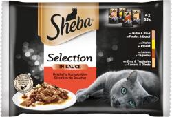 Sheba Selection alutasakos nedves macskatáp szószban - Zamatos kompozíció, 4x85g - 340 g