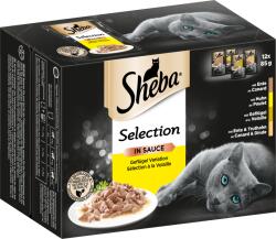 Sheba Selection alutasakos nedves macskatáp szószban - Szárnyasválogatás, 12x85g - 1.020 g