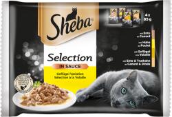 Sheba Selection alutasakos nedves macskatáp szószban - Szárnyasválogatás, 4x85g - 340 g