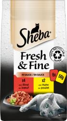 Sheba Fresh & Fine szószban - Marha és Csirke, 6x50g - 300 g