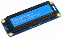 Waveshare LCD1602 kijelző modul fehér szöveg kék I2C háttérrel