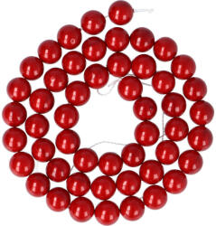 Shell Pearl alapanyagszál, vörös, golyós, 8 mm, kb. 40 cm (A) (gsxg8va)
