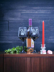 MaliShop Set 2 pahare personalizate vin, 410 ml, fumurii, cuplu (PP157SPF) Pahar