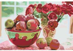 Számozott kifestő kerettel - Almák és virágok