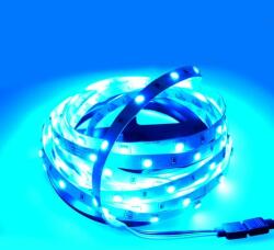 Masterled Banda LED albastra, 12V, fascicul 120 grade, lungime rola 5 m, IP65, dublu adeziva