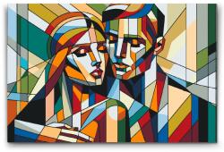 Festés számok szerint - Egy szerelmes pár Méret: 40x60cm, Keretezés: Műanyagtáblával