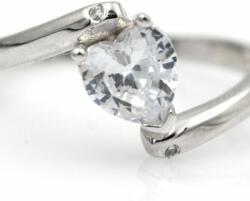 Aczél Zálogház és Ékszerszalon Új ezüst szív formájú kővel díszített gyűrű