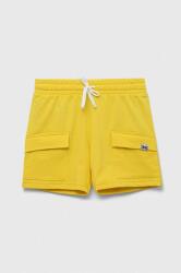 United Colors of Benetton gyerek pamut rövidnadrág sárga, sima, állítható derekú - sárga 90 - answear - 4 485 Ft