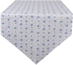 Clayre & Eef Traversa masa bumbac alb albastru 50x160 cm (BRB65) Fata de masa