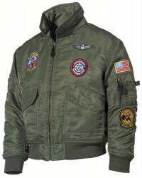 MFH Jachetă de pilot CWU pentru copii MFH American American cu petice, verde OD