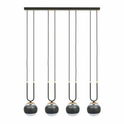 Emibig Lustra liniara neagra cu 4 pendule cu globuri din sticla Glam (1113/4)
