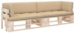 vidaXL Canapea din paleți cu 2 locuri, cu perne, lemn pin tratat (3066676) - comfy