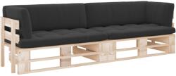 vidaXL Canapea din paleți cu 2 locuri, cu perne, lemn pin tratat (3066680) - comfy