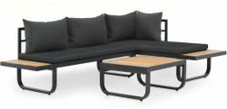 vidaXL Set canapea de grădină colțar cu perne, 2 piese, aluminiu, WPC (44704) - comfy