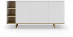 Marckeric Бял нисък скрин от дъб 170x80 cm Cequoia - Marckeric (17615)