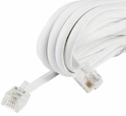 USE Home T 5-5/WH telefoncsatlakozó kábel, 6P/4C (RJ 11), dugó - dugó, fehér, 5m (T 5-5/WH)