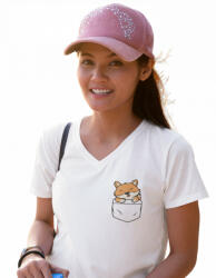  Színes zseb állat - Női V-Nyakú Póló (546251)