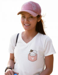  Zseb Cica - Női V-Nyakú Póló (414598)