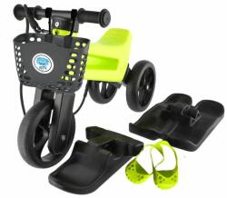 FunnyWheels Bicicleta fara pedale Funny Wheels Rider YETTI SUPERPACK 3 in 1 Lime Black (8595557516552)