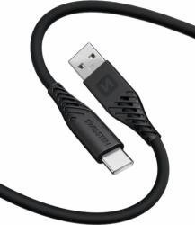 SWISSTEN 71531010 Soft Silicone USB Type-A apa - USB Type-C apa Adat és töltő kábel - Fekete (1.5m) (71531010)