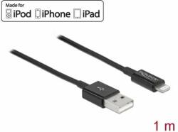 Delock Cablu USB de date și încărcare pentru iPhone , iPad și iPod negru 1 m (83002)