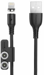 Foneng Cablu magnetic 3in1 Foneng X62 USB la USB-C / Lightning / Micro USB, 2.4A, 1m (negru) (6970462516361) (X62 3 in 1 / Black)