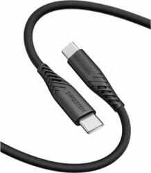 SWISSTEN 71532010 Soft Silicone USB Type-C apa - USB Type-C apa Adat és töltő kábel - Fekete (1.5m) (71532010)
