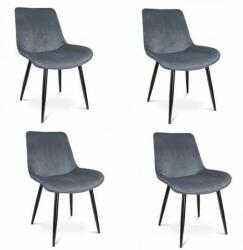 Jumi Skandináv stílusú székek, velúr, fém, szürke, 4-es készlet, 54x61 (MCTART-CM-910416S)