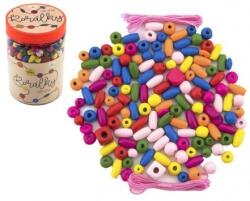 Teddies Mărgele din lemn colorate cu elastice cca 900 buc în cutie de plastic (TD00850248)