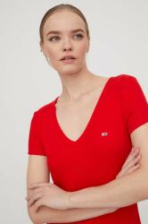 Tommy Jeans tricou femei, culoarea roșu DW0DW17385 PPYH-TSD03B_33X