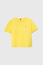 Tommy Hilfiger tricou de bumbac pentru copii culoarea galben, neted PPYH-TSB04L_11X