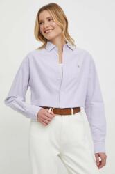 Ralph Lauren cămașă din bumbac femei, culoarea violet, cu guler clasic, relaxed 211931064 PPYH-KDD02E_04X