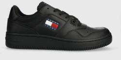 Tommy Jeans sneakers din piele TJM RETRO BASKET ESS culoarea negru, EM0EM01395 PPYH-OBM099_99X