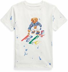 Ralph Lauren tricou de bumbac pentru copii culoarea alb, cu imprimeu PPYH-TSK008_00X