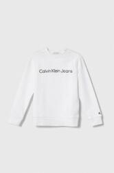 Calvin Klein hanorac de bumbac pentru copii culoarea alb, cu imprimeu PPYH-BLB0AC_00X