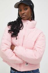 Tommy Jeans geacă femei, culoarea roz, de iarna, oversize DW0DW17435 PPYH-KUD03E_30X