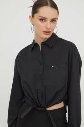 Tommy Hilfiger cămașă femei, culoarea negru, cu guler clasic, regular DW0DW17520 PPYH-KDD025_99X