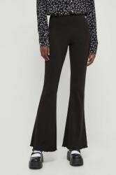 Tommy Jeans pantaloni femei, culoarea negru, evazați, high waist DW0DW17311 PPYH-SPD03S_99X