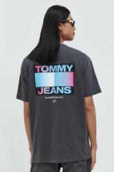 Tommy Jeans tricou din bumbac bărbați, culoarea gri, cu imprimeu DM0DM18300 PPYH-TSM03J_90X