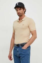 Calvin Klein Jeans tricou polo bărbați, culoarea bej, uni J30J325269 PPYH-POM01Z_80X