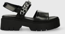 Hugo sandale de piele KrisSandal femei, culoarea negru, cu platforma, 50513534 PPYH-OBD06P_99X
