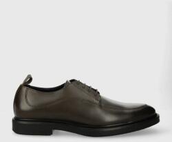 Boss pantofi de piele Larry barbati, culoarea gri, 50511939 PPYH-OBM05G_90X