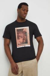 Calvin Klein tricou din bumbac bărbați, culoarea negru, cu imprimeu K10K112758 PPYH-TSM04Y_99X