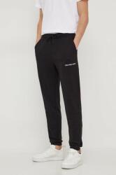 Calvin Klein Jeans pantaloni de trening din bumbac culoarea negru, uni J30J324739 PPYH-SPM035_99X