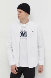 Tommy Hilfiger cămașă din bumbac bărbați, culoarea alb, cu guler stand-up, regular DM0DM18332 PPYH-KDM025_00A