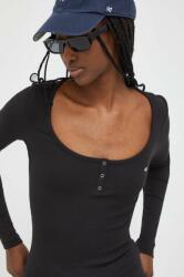 Tommy Hilfiger longsleeve femei, culoarea negru DW0DW17390 PPYH-BUD01H_99X