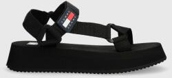 Tommy Jeans sandale TJW EVA SANDAL femei, culoarea negru, cu platforma, EN0EN02466 PPYH-OBD1YT_99X