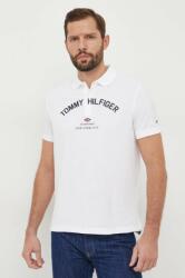 Tommy Hilfiger polo de bumbac culoarea alb, cu imprimeu MW0MW33587 PPYH-POM01L_00X