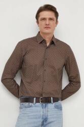 HUGO BOSS cămașă bărbați, culoarea maro, cu guler clasic, slim 50508345 PPYH-KDM00I_88X